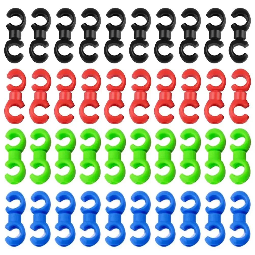 40/10pcs Rotatable S-Style Bike Brake Cable Clips, Durable MTB Hose Guide Hooks for Bicycle Cycling
