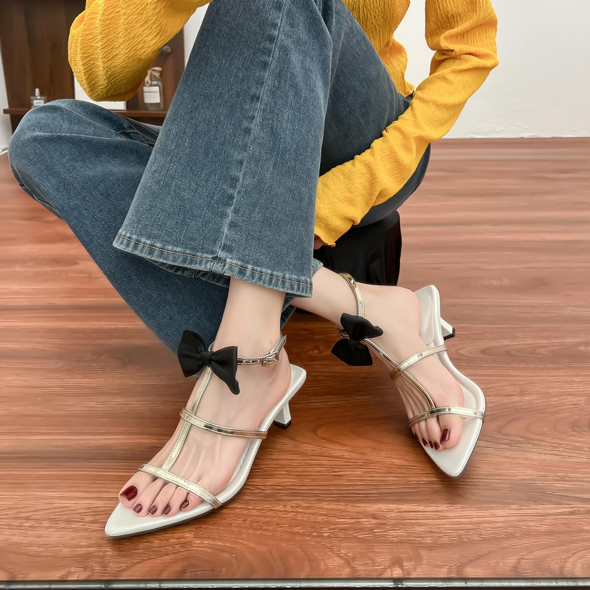 

Женские босоножки на высоком каблуке, женские туфли-стилет высокого класса во французском стиле, новая летняя обувь 2025, женская модная уличная обувь 39 абрикосовый