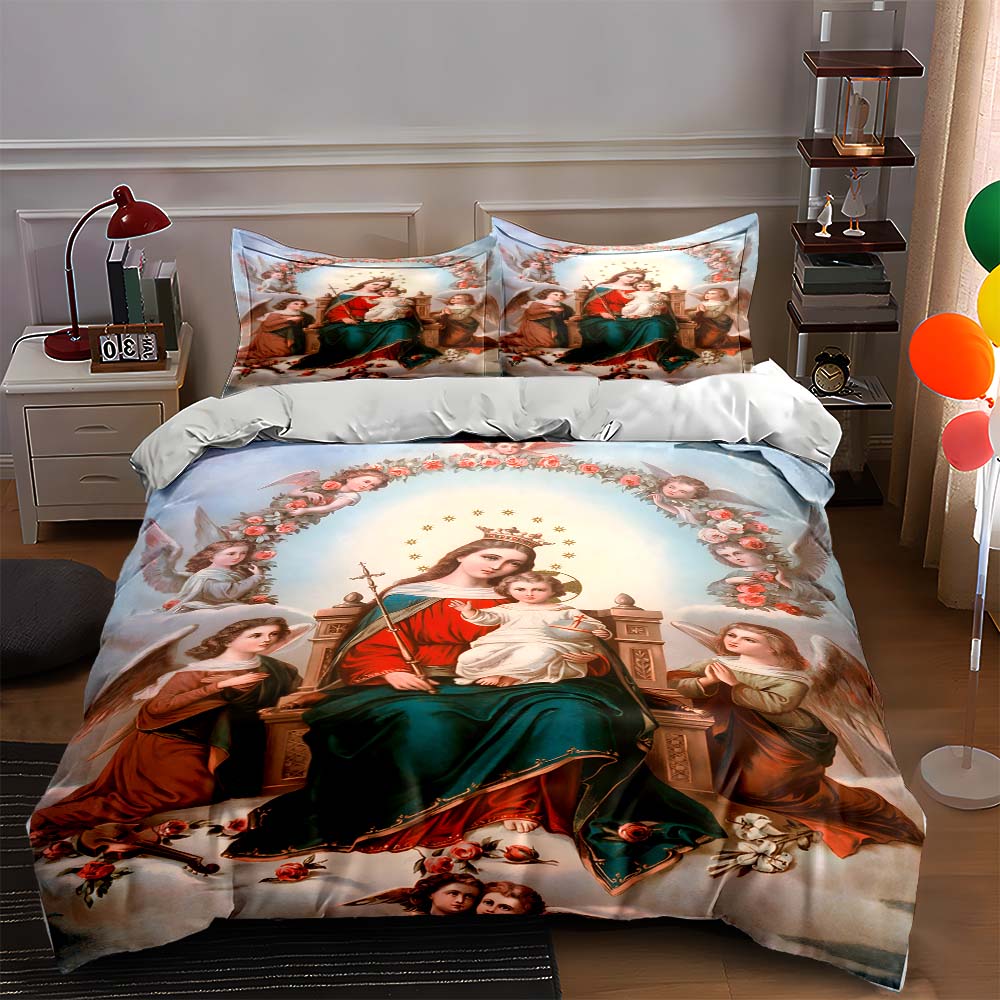 

Religious-themed illustration. Bedding Duvet cover sets Duvet covers Pillowcases gifts (1 * Duvet Cover 2 * Pillowcases, without duvet insert) 135x200cm