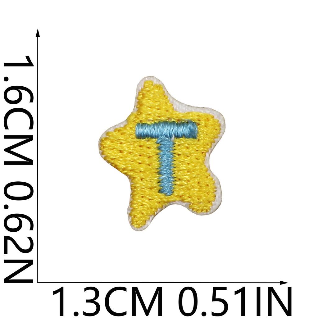 English Letter Embroidery Cloth Sticker Small Size Diy Pendant Decorative Patch Sticker Love Star Letter Embroidery Chapter Boy