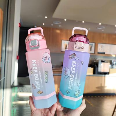 Creative Diamond Frosted Plastic Water Bottle With Tea Strainer Portable Straight Drink Water Bottle With Tea Separation Sticker