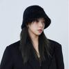 Autumn and winter light luxury rhinestone thickened and enlarged rabbit hair wool hat women's fashion light luxury warm ear protection bucket hat