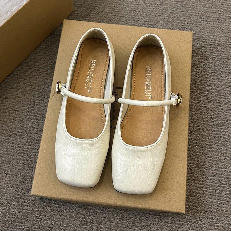 Flacher Boden weicher Boden runder Kopf flache Öffnung Mary Jane Einzelschuhe Damen 2025 Frühling neu Pendler vielseitig kleine Lederschuhe Abend s