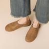 Krazing Pot Cow Suede Nubuck Summer Size 46 Size 45 Leisure Shoes Women Round Toe European Design Flats