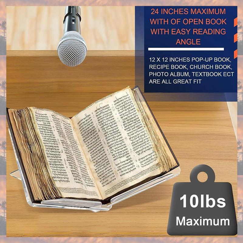 Trend 2025 Transparenter Acryl-Buchhalter Leseständer für Lehrbücher, Lehrbücher, Zeitschriften und offene Bücher