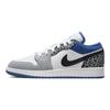 Sneakers Air Jordan 1 Low SE GS True Blue Bambini Bianco Nero Grigio Cemento DQ2514-140
