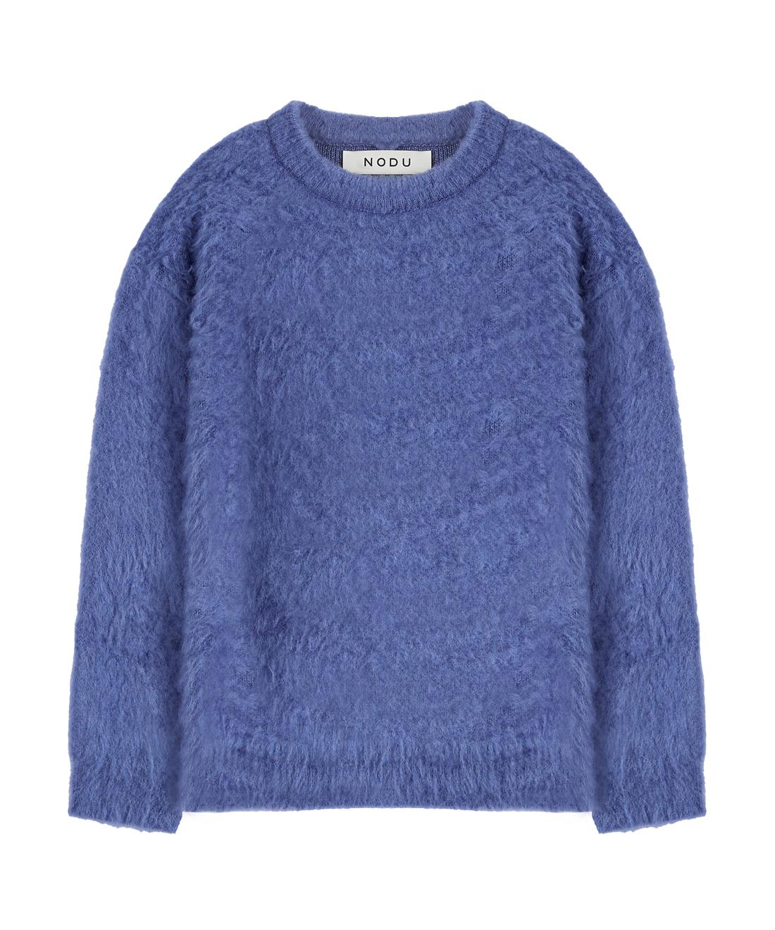 Nod You Brush Jacquard Knit [Blue] L