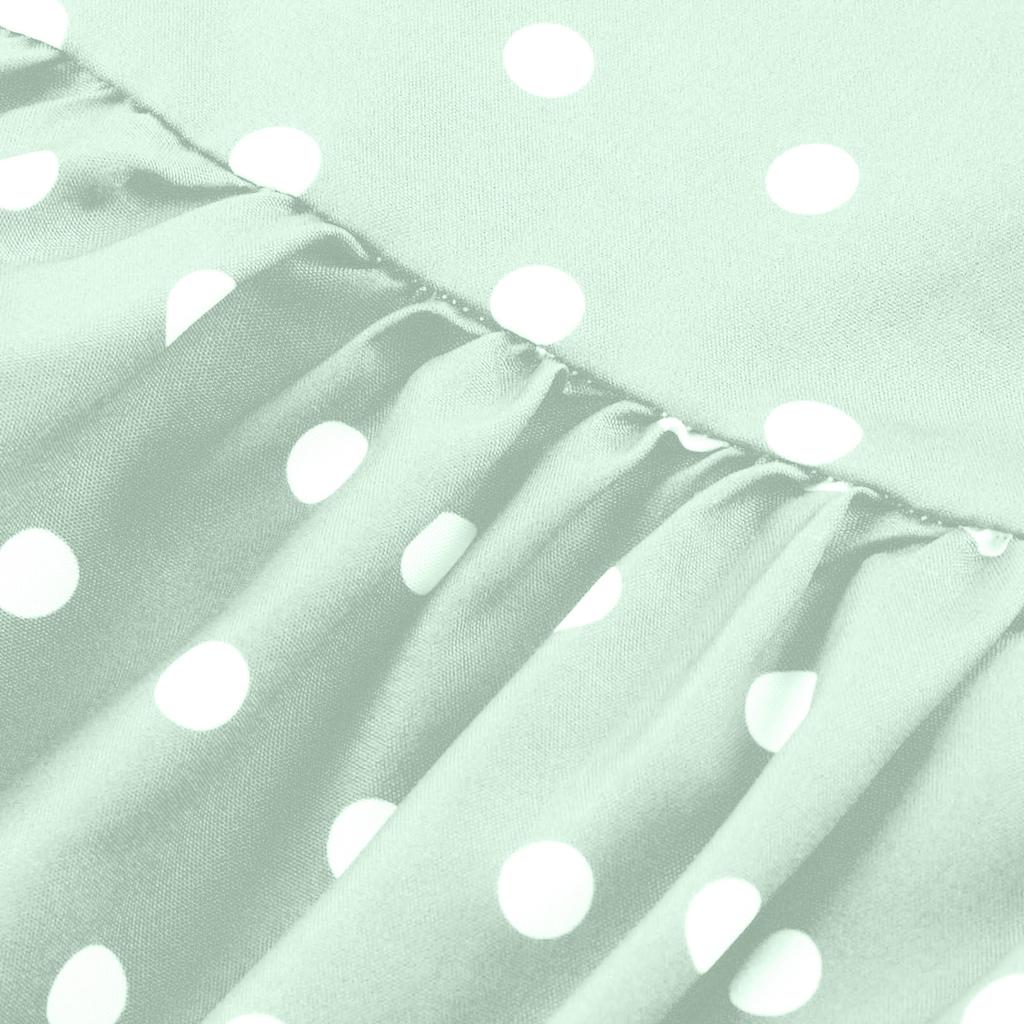 Women's Summer Fashion Casual Dot Print  O-neck Sleeveless Loose Ruffle Stitching A-line Dress