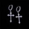 European and American Cross Earrings Inlaid with High Quality Zircon Earrings Fashionable Mens and Womens Ear Accessories