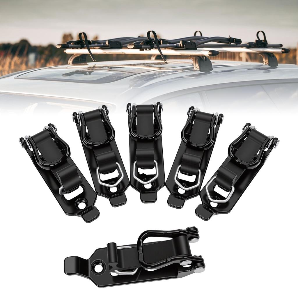 6pcs Roof Rack Shovel Mount Heavy Duty Metal Rubber Clamp Mounting Bracket Kit for Car Truck SUV ATV RV Boat Garage Storage