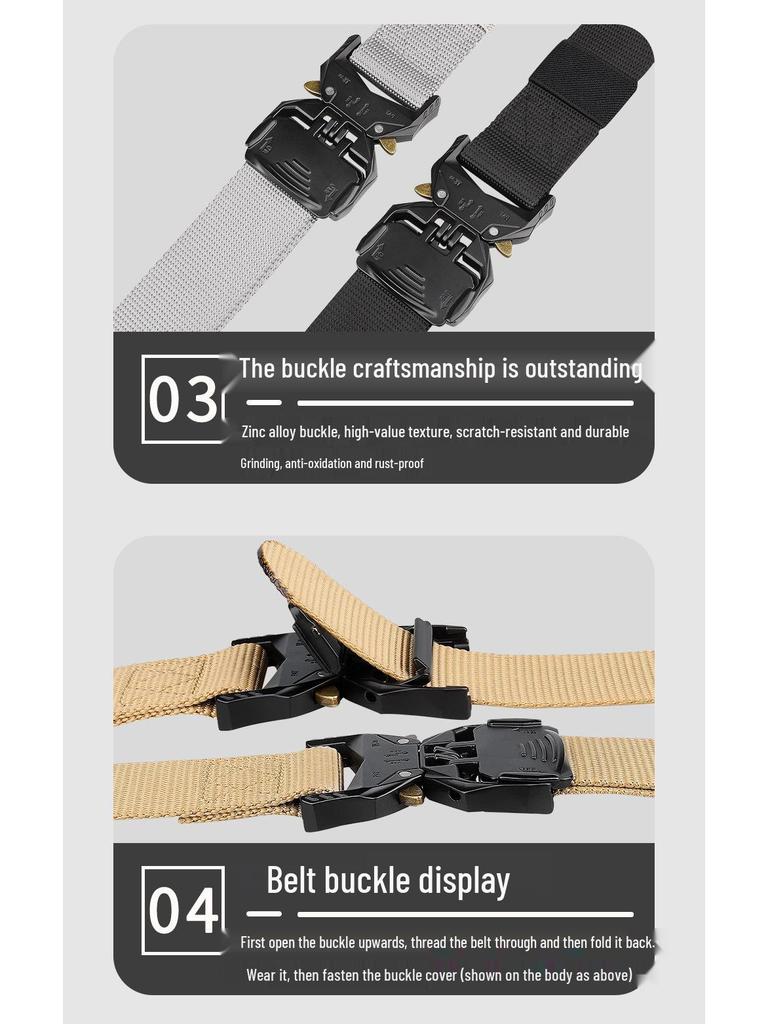 Cross-border Cobra Tactical Belt: Outdoor Military Leather Belt with Alloy Insert Buckle
