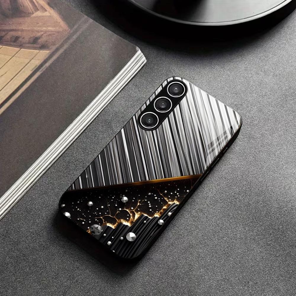 Trend Men's Section Exquisite PhoneCase Glass PhoneCase for Samsung Galaxy S26 S25 S24 S23 S22 S21 FE Ultra Plus Dropresistant