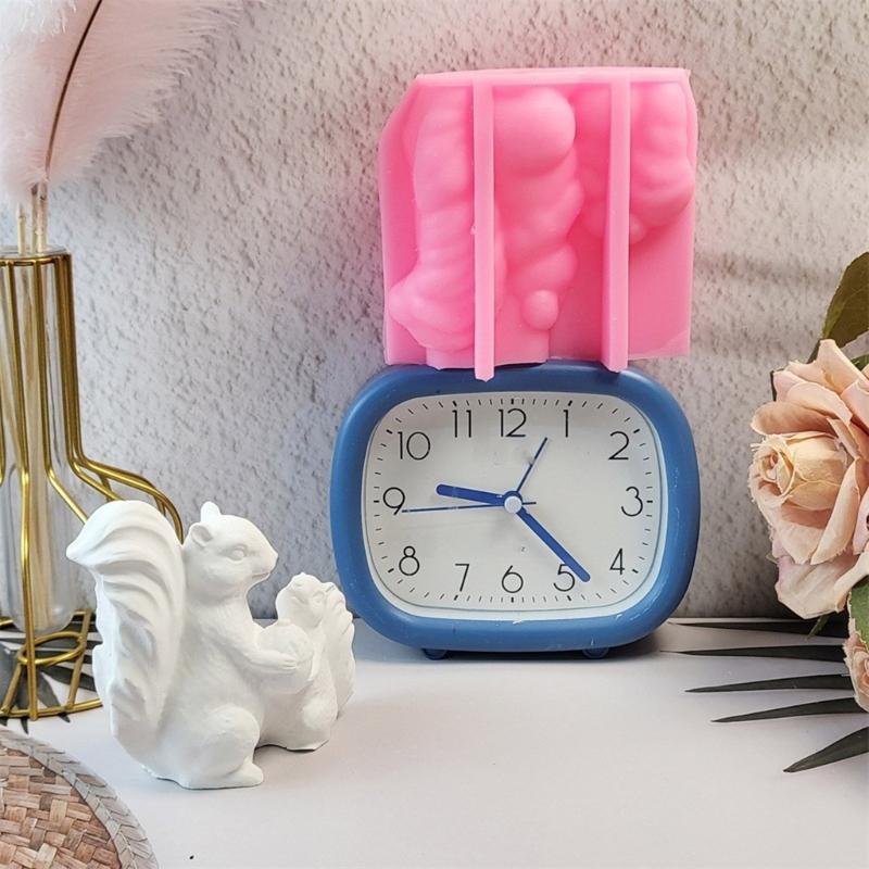 Squirrels Animal Statue Silicone Candle Molds for Epoxy Resin Candle Soap Making Home Decoration Gypsum Silicone Molds