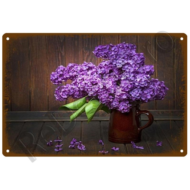 Garden Flower Rules Metal Sign Vintage Metal Plaque Plates Decor For Pub Bar Home Wall Decor Art Tin Signs Flower Poster Gift