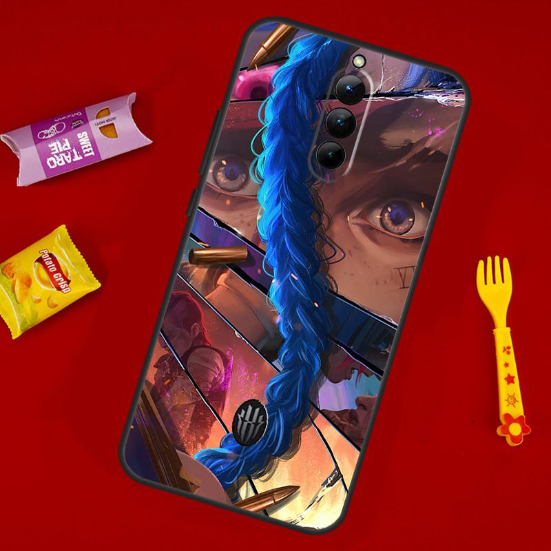 Arcane Jinx Vi Anime For ZTE Nubia Red Magic 8 Pro Plus Soft Case For Redmagic 7 Pro 7S 5G 5S 6R 6S 6 Pro Cover
