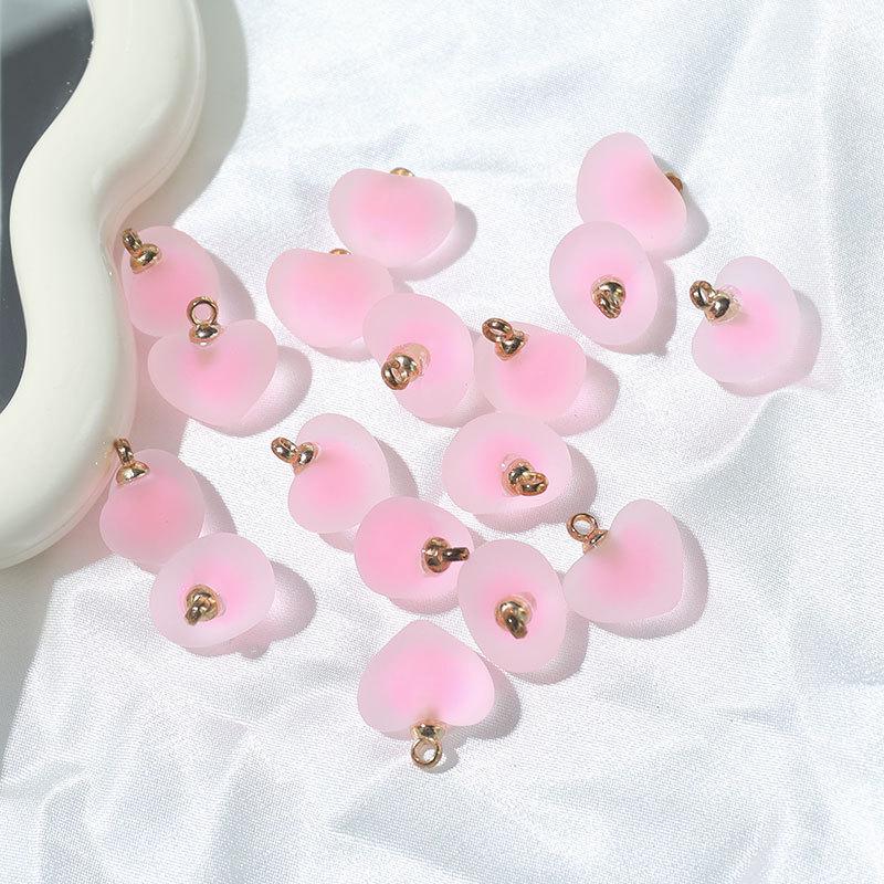 Frosted Heart Acrylic Beads for DIY Jewelry Making