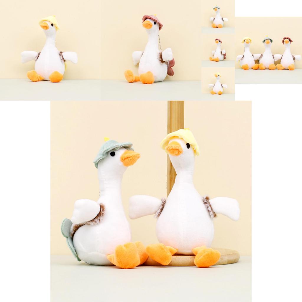 Adorable White Goose Plush Toy Keychain Cartoon Duck Doll Backpack Charm