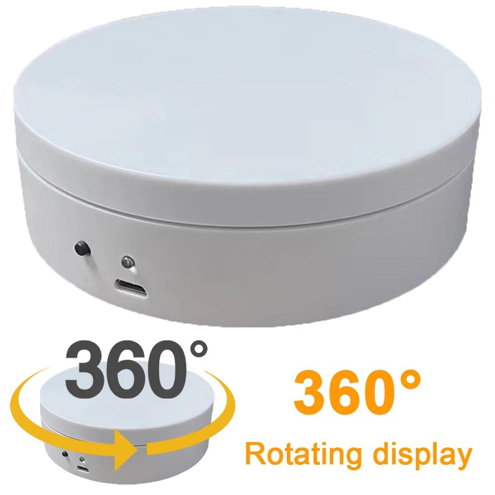 360 Degree Electric Rotating Product Display Turntable 12cm Photography Rotating Display Stand For Video Shooting Holder