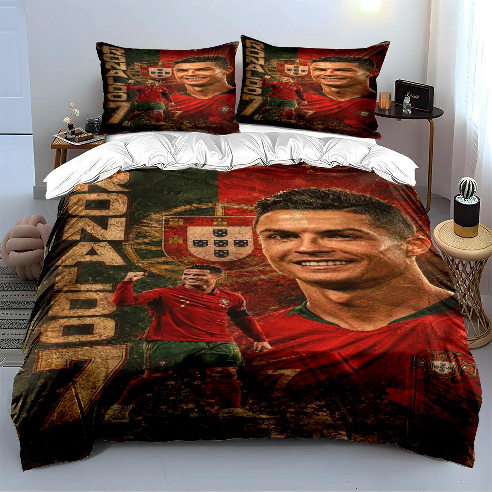 Portugal Football Star Bedding Bedding Duvet Cover Set Duvet Cover Pillowcases Home Decor (1 * Duvet Cover 2 * Pillowcases, Without Duvet Insert)