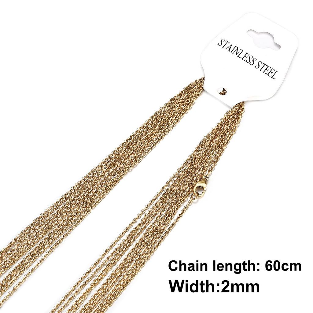10pcs/Set Stainless Steel O Chain For Men Women,Gold/Silver Color Luxury Noble Necklace, Fashion Jewelry Gifts