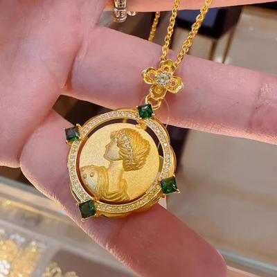 Collana Pendente Regina Oro Micron Vietnamita per Donna - Gioielli di Moda Lussuosi Versatili