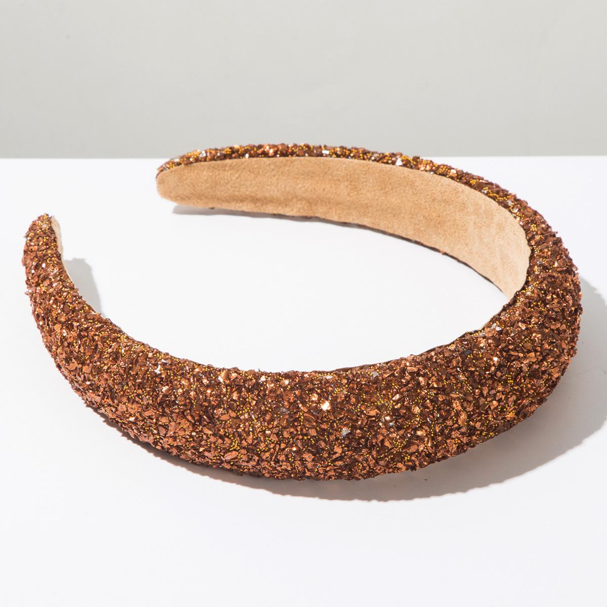 

Fashionable Versatile Hairband for Women, Enhancing Height with Sponge Material, Versatile and Shiny Stone Pattern Headband кавовий