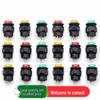 R16-503 16MM Round Red/Green Button Switch with Light and Momentary Reset, Self-Locking, 4-pin/2-pin