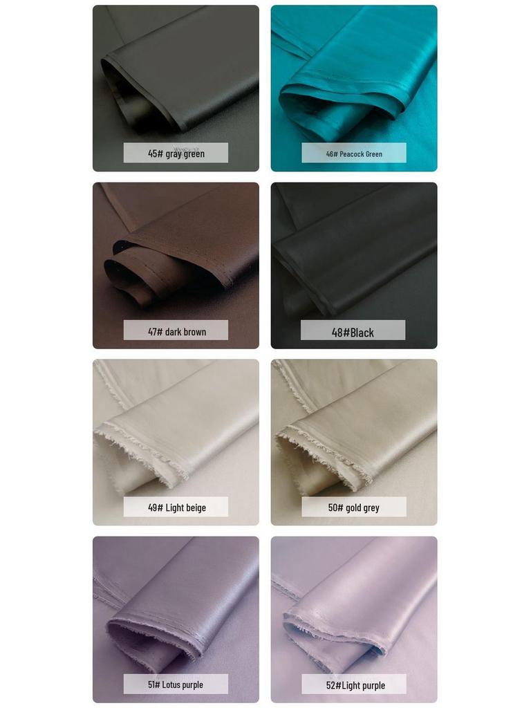 Huahong 16mm Maulbeerseide Crêpe Satin Stoff, Mehrfarbig, 114cm Breite