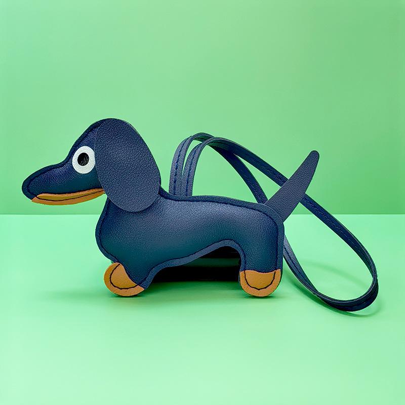 Dachshund Pendant Leather Bag Charm - Cute Cartoon Ornament