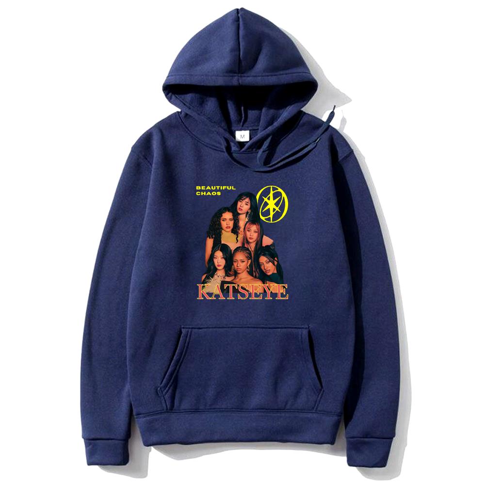 

КЭТСАЙ: Худи ПРЕКРАСНЫЙ ХАОС Мужской Женский Повседневный спортивный костюм Модный Пуловер с длинным рукавом Принт винтажный Флис Круглый вырез 3XL