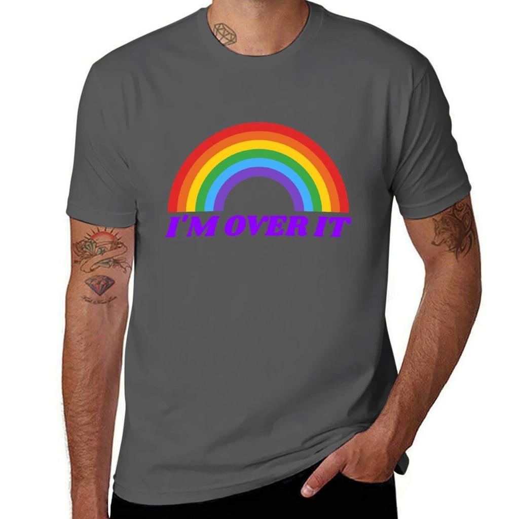 Im Over It Rainbow Tshirt Plus Size Outdoor Casual Top Tshirt