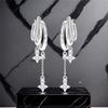 PANPOKI 925 Silver Starry Tassel Drop Earrings Women Trendy Multi Layer Party Jewelry Gifts for Her Elegant Charm