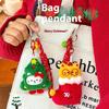 Sweet Cartoon Christmas Plush Doll Pendant Keychain Fluffy Cute Christmas Tree Gingerbread Man Animal Pendant Decorative Gifts