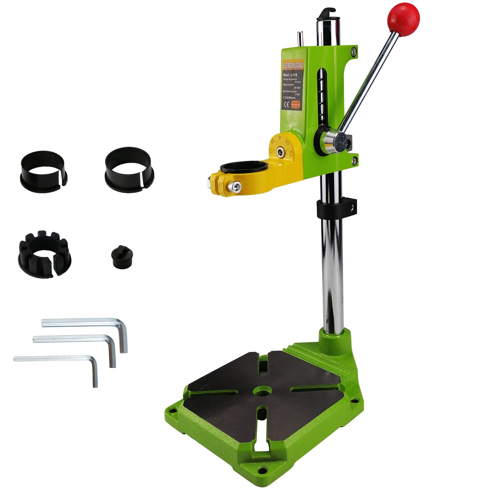 

7Akiranoai Vertical Drill Stand, 25mm-44mm, Drilling, 0-90° Rotation Angle, High Precision, Electric Drill Press Stand