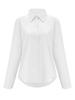 Elegant Women's Long-Sleeved Solid Color Shirt - Basic Casual Office Top