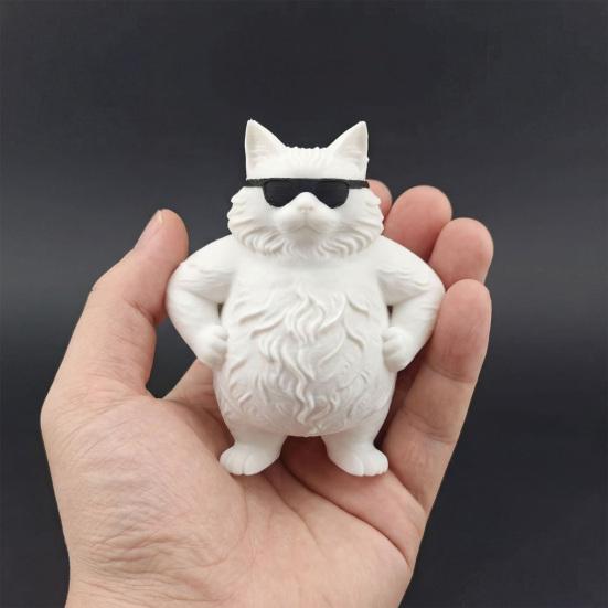 Lustige coole Katze Statue 3D gedruckte süße Katze in Sonnenbrille Figur skurrile Kätzchen Verzierung für Büroschreibtisch Dekoration Geschenke für Katzenliebhaber