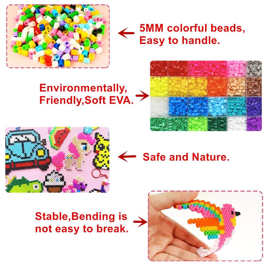 Vytung 11000P 36 Colors 5mm Iron-on Beads Plate PVC Sheet Refill Packaging