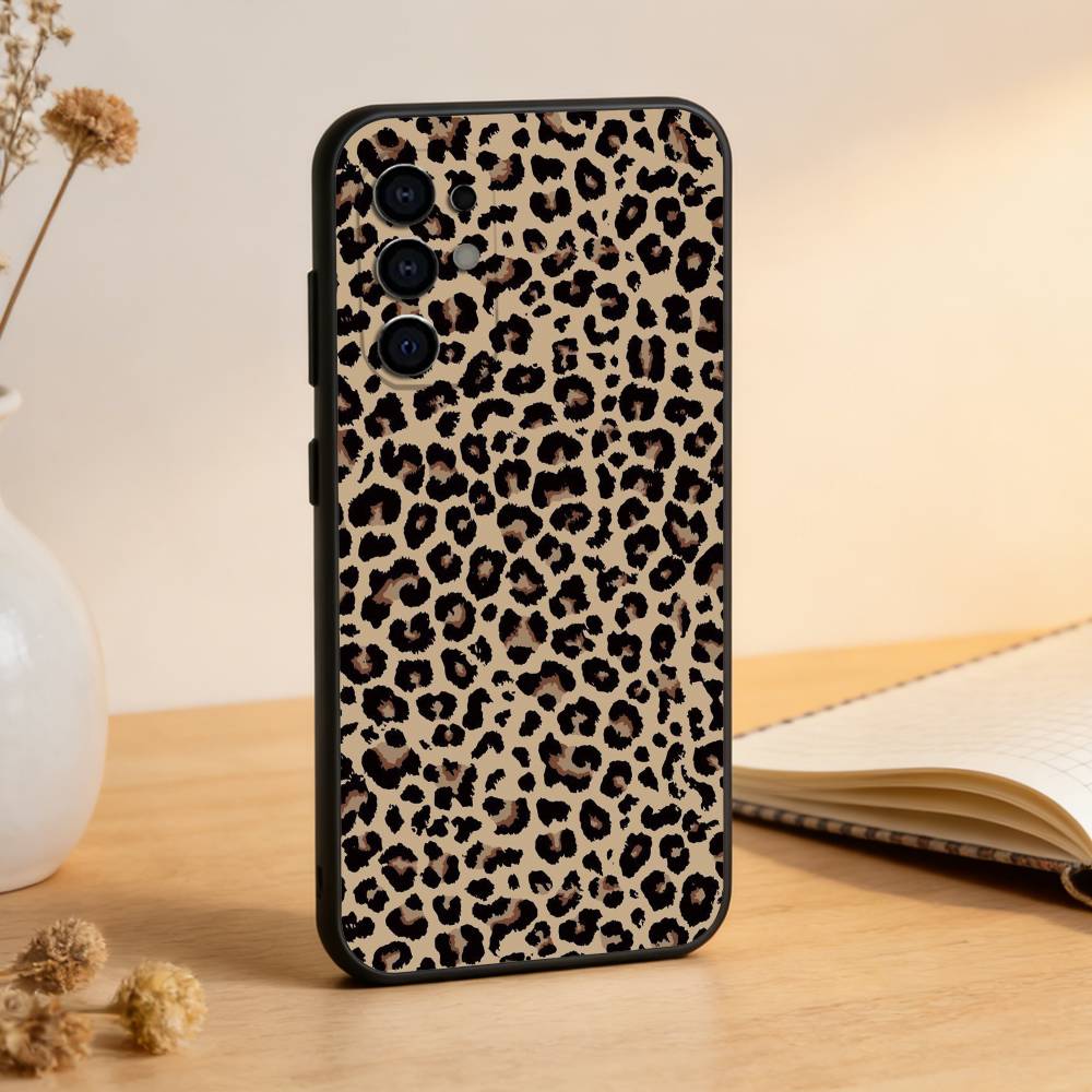 

Leopard Print Phone Case Black Silicone Soft For Samsung S25,S24,S21,S22,S23,S30,Ultra,S20,Plus,Fe,Lite Samsung S22ULTRA5G