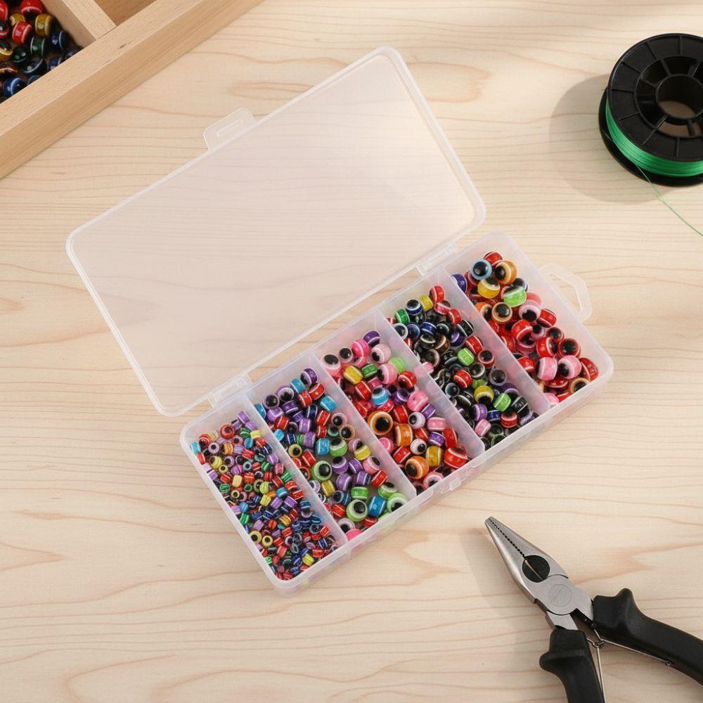 200PCS 5mm 6mm 8mm 10mm Fishing Beads Assorted Set Hard Plastic Fish Eye Beads  Freshwater Fishing