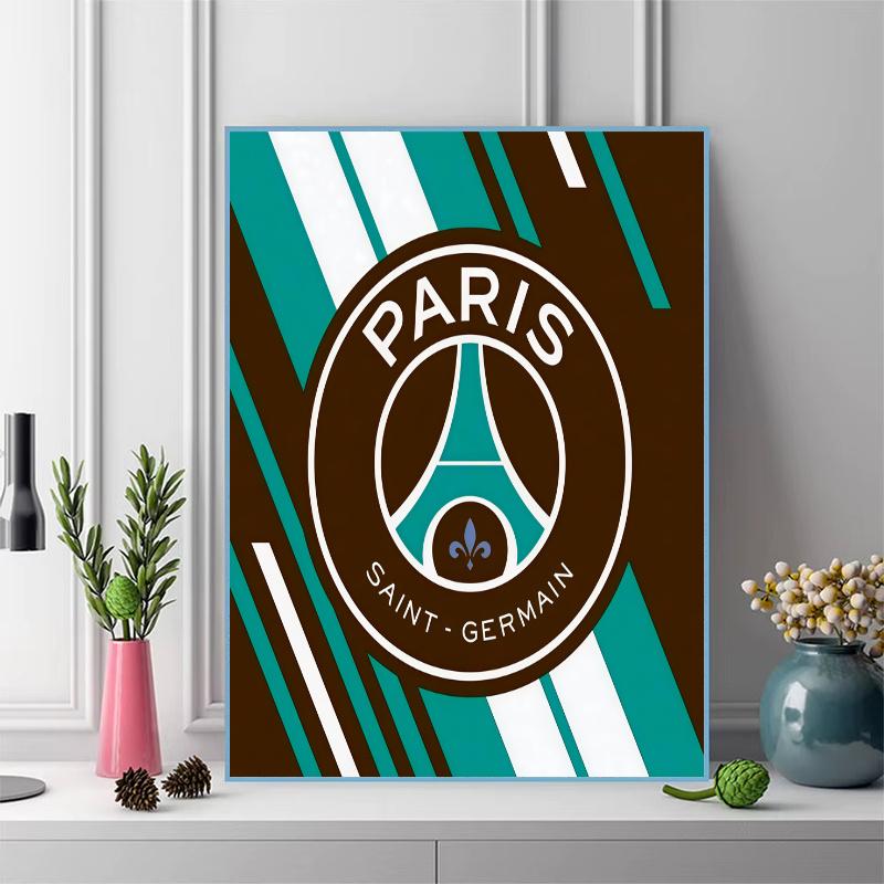 PSG logo Pattern 3pcs 100% Round Full Drill 5D DIY Diamond Painting Embroidery Cross Stitch Rhinestone Décor