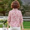 Xiaofu Women's Summer 3/4 Sleeve Printed Blouse