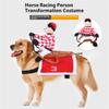 Costume da Cavaliere per Cane Cavallo Equitazione Halloween Animale Domestico Animale Morbido Costume Cappotto da Equitazione Tema Accessori Cosplay