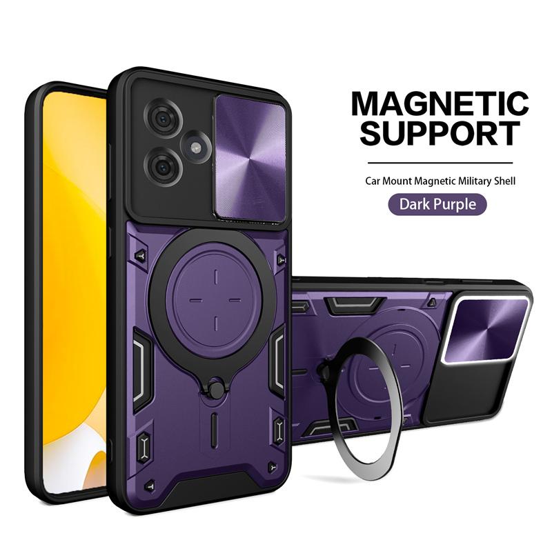 For Motorola Moto G54 5G G84 G14 Case Shockproof Armor Slide Lens Protect Funda For Moto G 54 84 14 Metal Ring Holder Back Cover