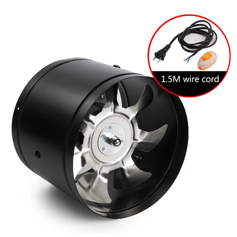 

4/6 дюймовый Вытяжной вентилятор 4“6” Воздуховентилятор Для кухни Ванной комнаты Мини-вытяжка С проводом 1,5 м Металлический Канальный вентилятор 110 В 220 В 4 inch&220V чёрный