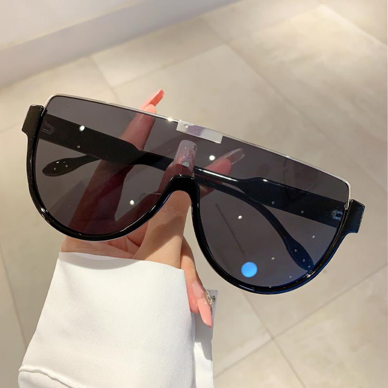 Vintage Semi-round Sun Glasses Women Fashion Monoblock Outdoor Goggle Shades Ins Trending New Design Sunglasses