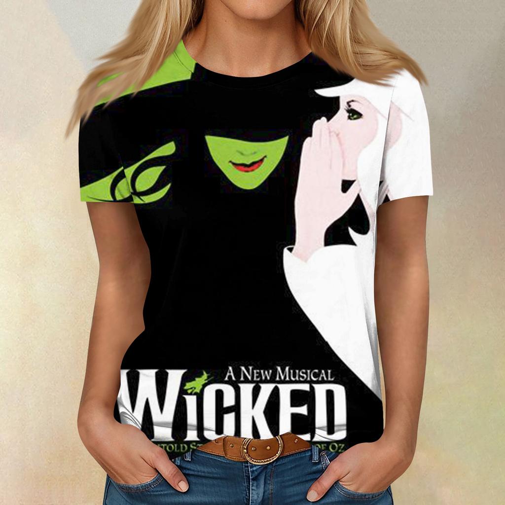 Women's Casual Fashion Cartoon Print Short-Sleeve Top/T-Shirt