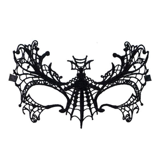 Halloween Spider Web Costume for Women Black Lace Headband Choker Gloves Spider Web Cape Masque Thigh High Long Stockings