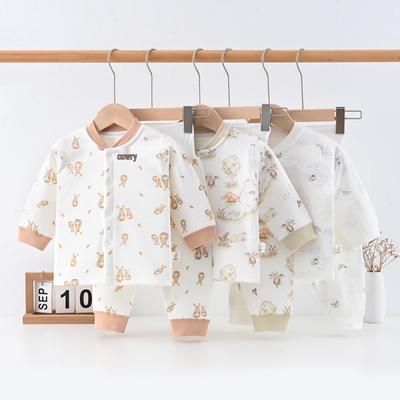 Newborn Baby Cotton Quilted Seamless Set with High Waist Belly Protection for Autumn & Winter