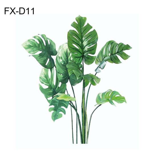 Tropische Pflanzenblätter, abnehmbarer Wandaufkleber für Wohnzimmer, Hintergrund