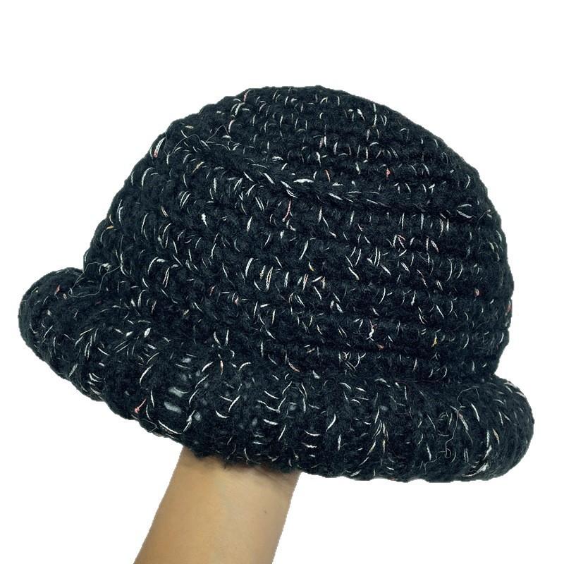 Korean Fashion Mixed Color Dome Wool Basin Hat Children Autumn And Winter Warm Ear Protection Versatile Knitted Bucket Hat Show Small Face